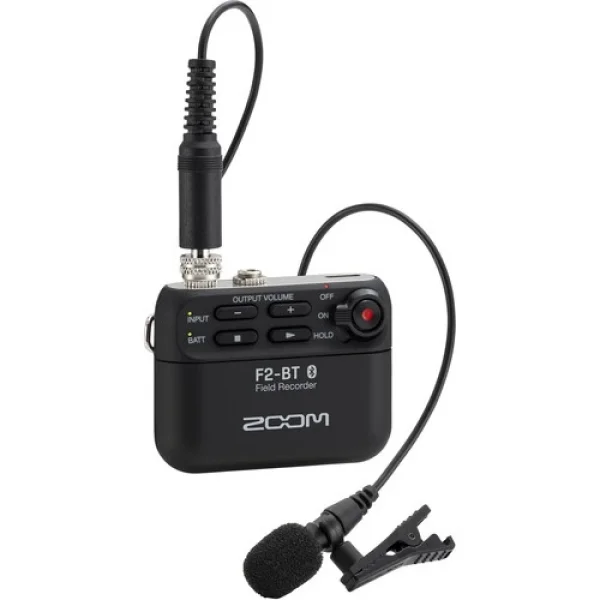 Zoom F2-BT Bluetooth Yaka Mikrofonu ve Ses Kayıt Cihazı (Siyah)