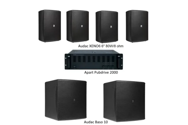 Audac PUBSET-XENO6 Mağaza, Cafe, Restoran, Spor Salonu için Ses Sistemi 200 m2