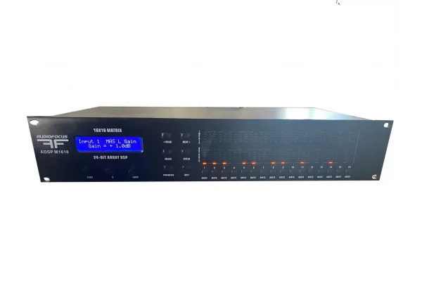 Audiofocus ADSP M1616 16x16 Matrix 16 Giriş / 16 Çıkış Dijital DSP Processor