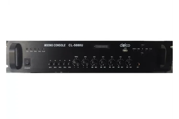 Delco CL-5080U 5 Kanal 80W/100V Mixer-Amplifier ,Usb / Fm / Bluetooth (kutusuz / az kullanılmış)