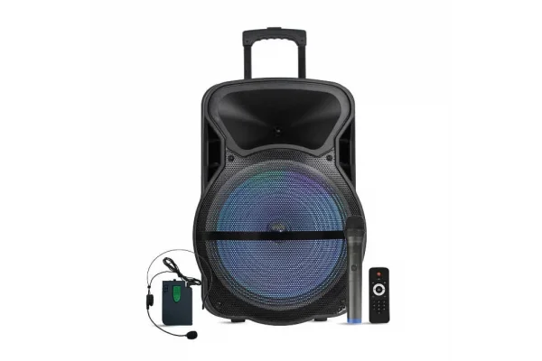 WESTA WAP-15503 ET 15 Bataryalı Portatif Hoparlör, MP3/USB/SD/Bluetooth, 1EL+1Headset mikrofonlu, 300W