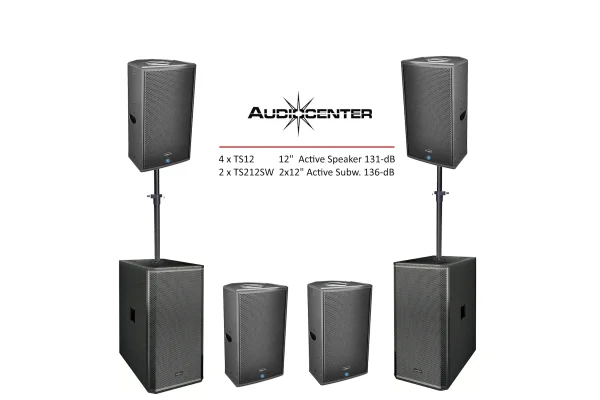 Audiocenter SET 4+2 Aktif Hoparlör Sistemi, 4xTS12 Top + 2x TS212SW Sub (TSPACK)