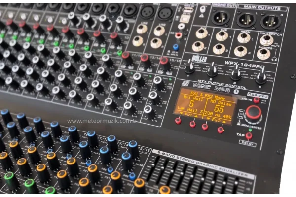 Woller WPX-164PRO 16 Kanal Power-Mixer 4x1300W Çift-Efekt