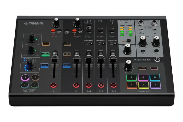 Yamaha AG08 8 Kanallı Yayın Mikseri (Black)