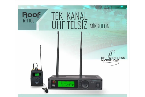 ROOF R-1100 Yaka tip Kablosuz Mikrofon Seti, Güncel 5G uyumlu, PRO MODEL