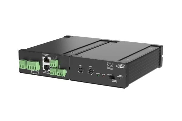 Audac AMP22 Mini stereo amplifier 2 x 15W - Balanced line & Mic + WP2xx Input