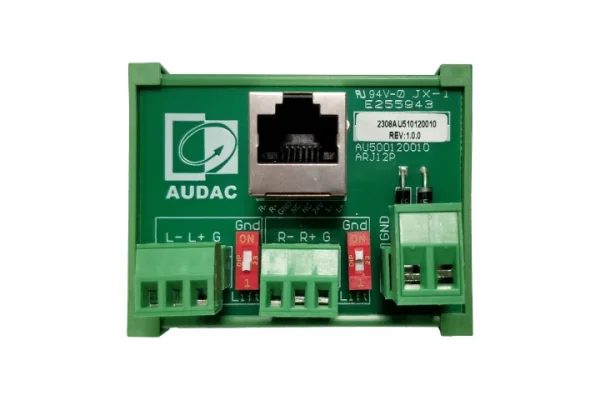 Audac ARJ12P Junction box - RJ45 to 2 x 3-pin terminal block