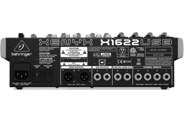 Behringer X1622USB, 16-Kanal 2/2-Bus Analog Mikser