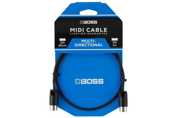 BOSS BMidi-PB1 Ucunun Açısı Ayarlanabilen 30cm Midi Kablosu