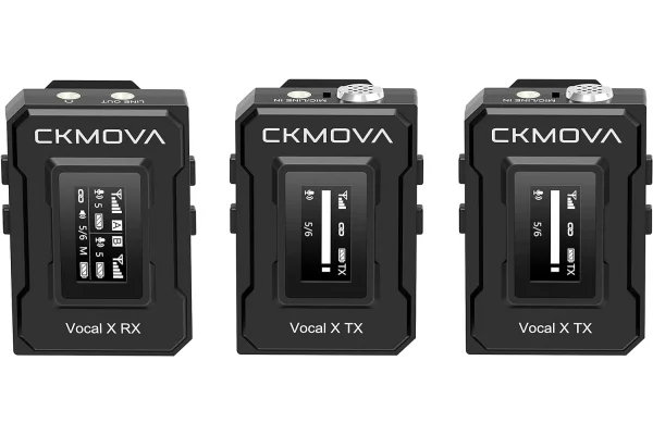 CKMOVA Vocal X V2 Ultra kompakt 2.4 GHz 24-bit Çift Yaka Kablosuz Mikrofon Seti