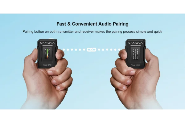 CKMOVA Vocal X V2 Ultra kompakt 2.4 GHz 24-bit Çift Yaka Kablosuz Mikrofon Seti