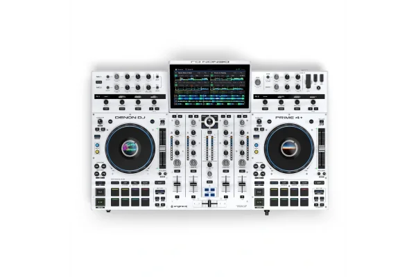 Denon DJ Prime 4+ White Edition İkinci Nesil Profesyonel 4-Kanal DJ Controller, Standalone Player, Engine Prime Sistemi, Sınırlı sayıda Beyaz Üretim