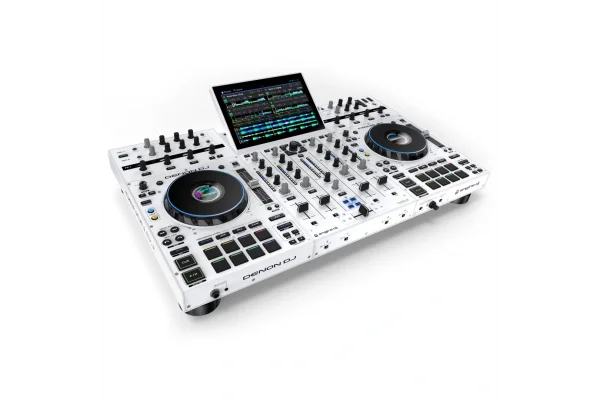 Denon DJ Prime 4+ White Edition İkinci Nesil Profesyonel 4-Kanal DJ Controller, Standalone Player, Engine Prime Sistemi, Sınırlı sayıda Beyaz Üretim