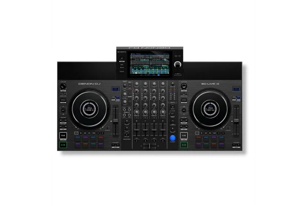 Denon DJ SC Live 4 4-Deck Standalone DJ kontrolcü, 7 Dokunmatik Ekran, Dahili Hoparlörler ve WI-FI Bağlantı