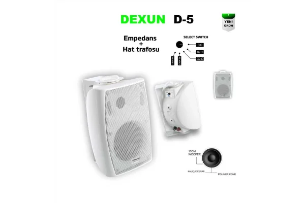 DEXUN D-5T 5 Duvar Hoparlörü 200W/16-ohm 32W/100V