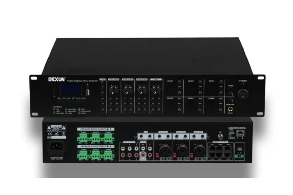 DEXUN DMX 600 6-zone Matrix Mixer Amplifier 6x100W 100V/8-ohm, Bluetooth, USB