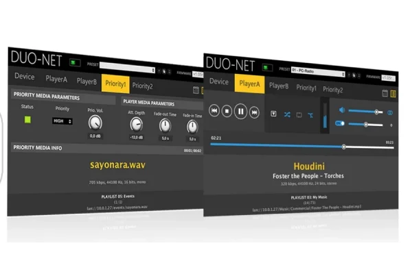 ECLER DUO-NET PLAYER 2 kanallı Müzik Kaynağı | Net uyumlu | USB SD/SDHCI