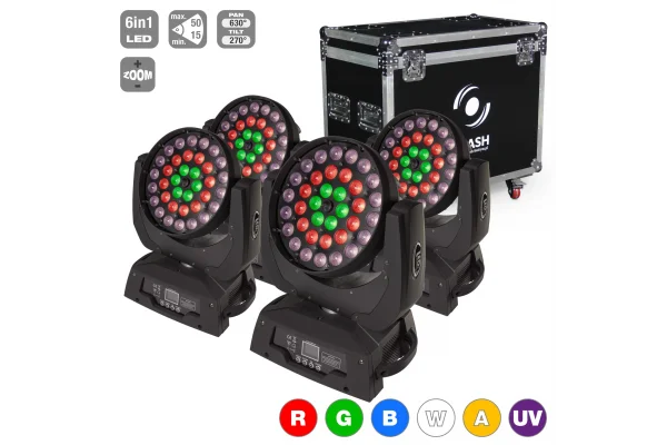 Flash Lighting 36x15W RGBW+UW Led Moving Head Zoom Wash, 15°-50° (F7100759)