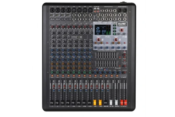 Globe GMX1202FX 12 input Live Mikser, 4 mono+ 4 stereo, Çift efekt, USB, Kayıt, Bluetooth