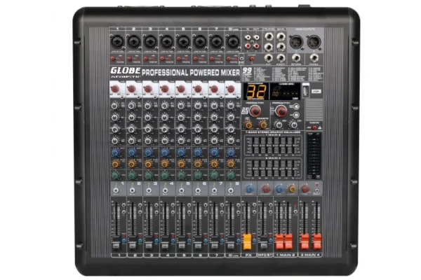 Globe GTP-804 Power-Mixer 8 Kanal 4x900W/4-ohm USB/BT