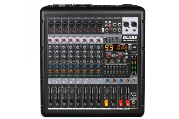 Globe GTP-890 Power-Mixer 8 Kanal 2x500W/4-ohm USB/BT