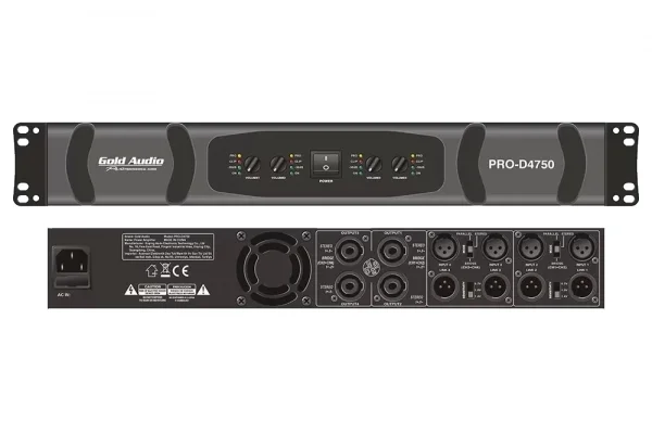 Gold Audio PRO-D4750 4x750W/4-ohm Power Amfi D-Class