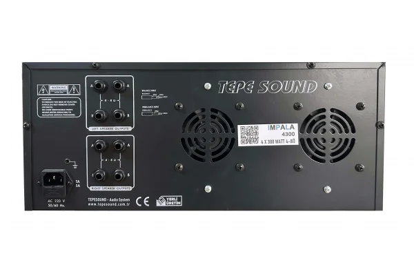 METEOR IMPALA 4300T USB Mixer-Amplifier 4x300W/100V, 6 Mic/Line