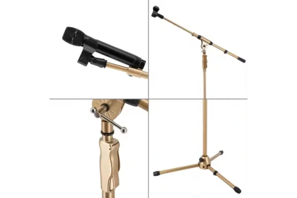 K.Meister BS-101 GOLD Pro High End Akrobat Mikrofon Sehpası, Çevirmeli, 4.7 Kg
