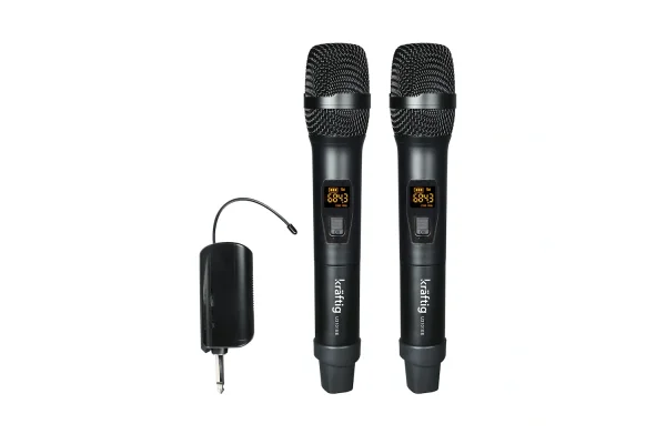 Kraftig U3101EE Çift EL Kablosuz Mikrofon Seti, XLR tipi alıcı