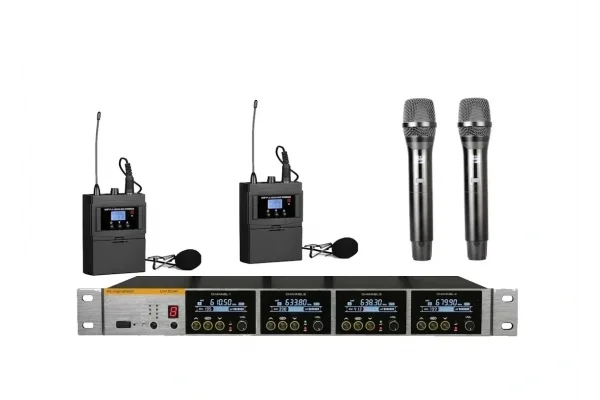 K.Meister UW-3460 4 Mikrofonlu Kablosuz Mix Set, 2 EL + 2 Yaka