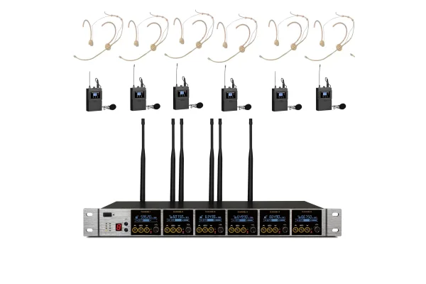 K.Meister UW-3650 6 Mikrofonlu Kablosuz set ( 6 Headset + 6 Yaka )