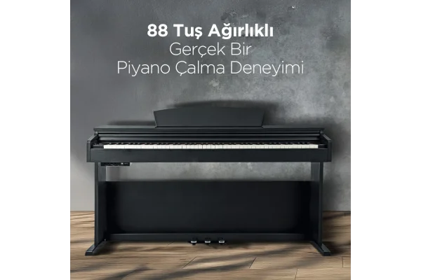 KOZMOS KHP-165RW Gülağacı Dijital Piyano (Tabure & Kulaklık Hediyeli)