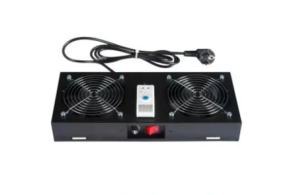 Lande 2 li fan modülü Termostatlı RAL 9005 Siyah (LN-FAN-THM-2FWM-BL)