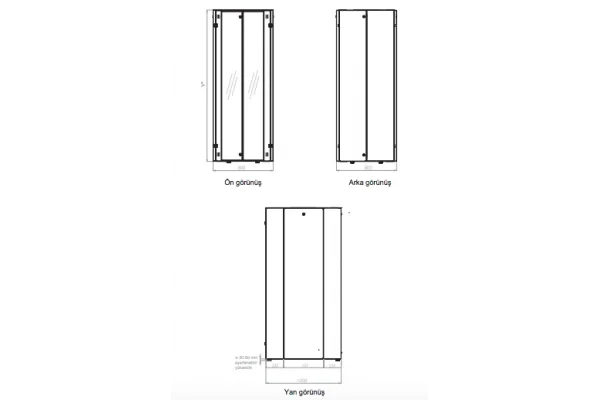 Lande 42U 800x1000 mm Dikili Tip Kabinet (LN-HL42U8010-BL-B)