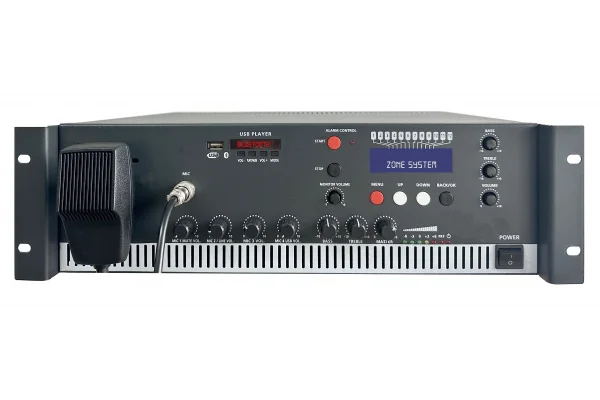 Meteor ACL-COMPACT Acil Anons Sistemi, 12 Zone, 500W 100V Amfili, Mesaj Kayıt ve Otomatik Anons