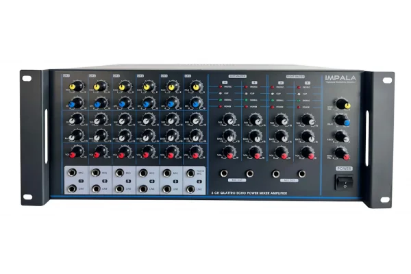 METEOR IMPALA 4400T USB Mixer-Amplifier 4x400W/100V, 6 Mic/Line