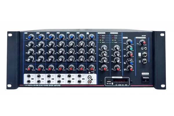 METEOR WORK-600T USB Mixer-Amplifier, 2x300W/100V 4-ohm, 6 Mic/Line Reverb, Echo