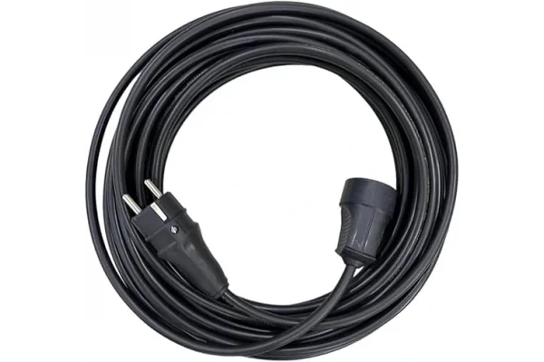 Meteor 96997 20-metre Hazır Uzatma Kablosu 3x2.5mm TTR Topraklı Siyah Kauçuk Seyyar