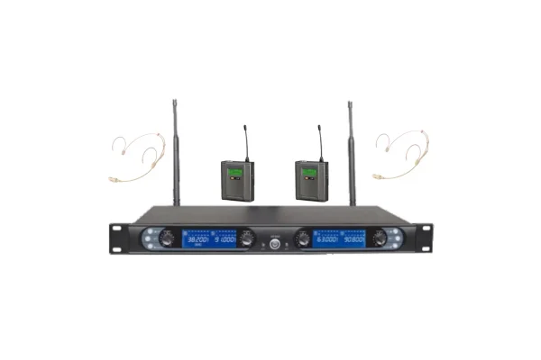 U3301-HH Kablosuz Çift Headset Mikrofon Seti, 300-metre mesafe