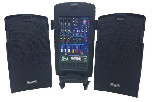 Mickle MPB210 2x10 Şarjlı Taşınabilir Çift Hoparlörlü Mikrofonlu Ses Sistemi Seti USB Bluetooth