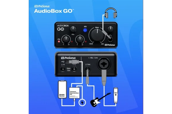 PreSonus AudioBox GO Ultra kompakt, 2x2 mobil ses kartı