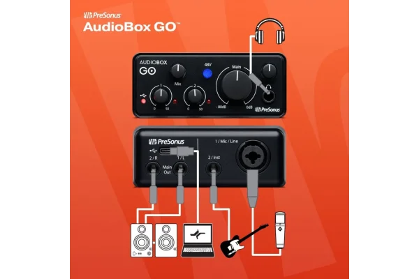 PreSonus AudioBox GO Ultra kompakt, 2x2 mobil ses kartı