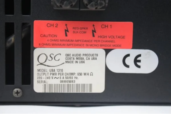QSC USA 1310 2x650W/4-ohm Power Amfi 2x1000W/2-ohm Toroid Trafo crossoverli
