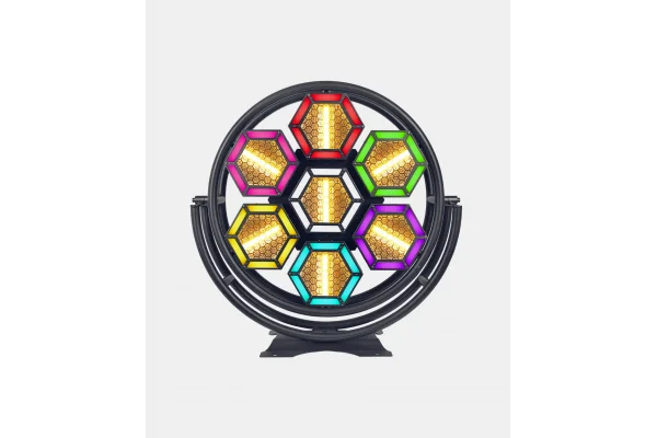 RETRO 7350 Led Işık 7 gözlü 350W Fantastik Disko Işığı 60x60cm