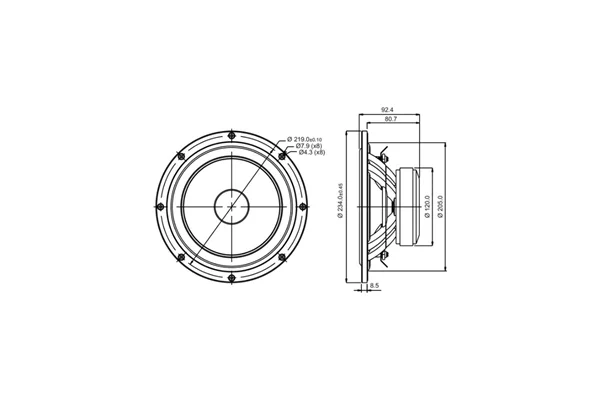 SB Acoustic SB23NRXS45-8 Norex Woofer
