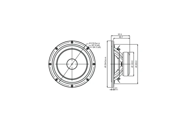 SB Acoustics SB23NRXS45-4 Norex Woofer