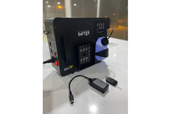 Eclips VOLKAN Zaman Ayarlı Sis Makinesi, Sis seviye kontrollü, Led Işıklı, 1500W, CO2 Karbon Sis Simulasyonu 160 ml/dk