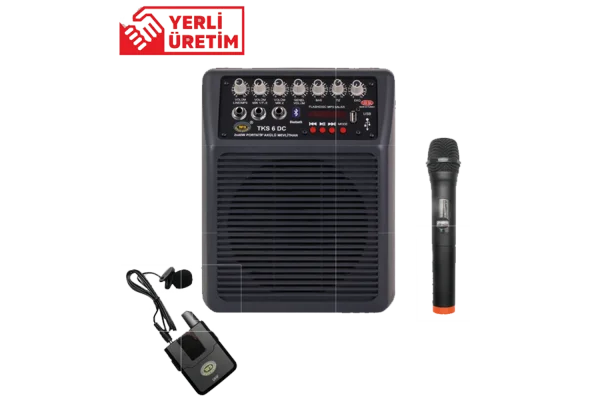 West Sound TKS6DC | 6 Portatif Akülü Amfi Hoparlör | EL + Yaka Mikrofonlu