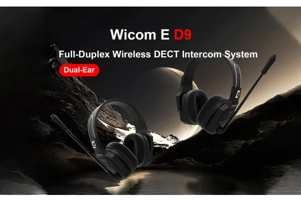 Wicom E-D7 7-Kişi için Dual Kulaklıklı Çift Yönlü Kablosuz intercom iletişim Sistemi, 400-metre mesafe, 1 Master + 6 Headset