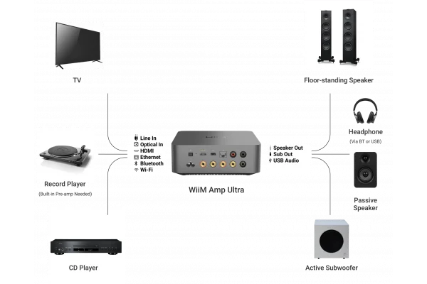 Wiim Amp Ultra Network ve Entegre Power Amfi 2x100W